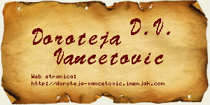 Doroteja Vančetović vizit kartica